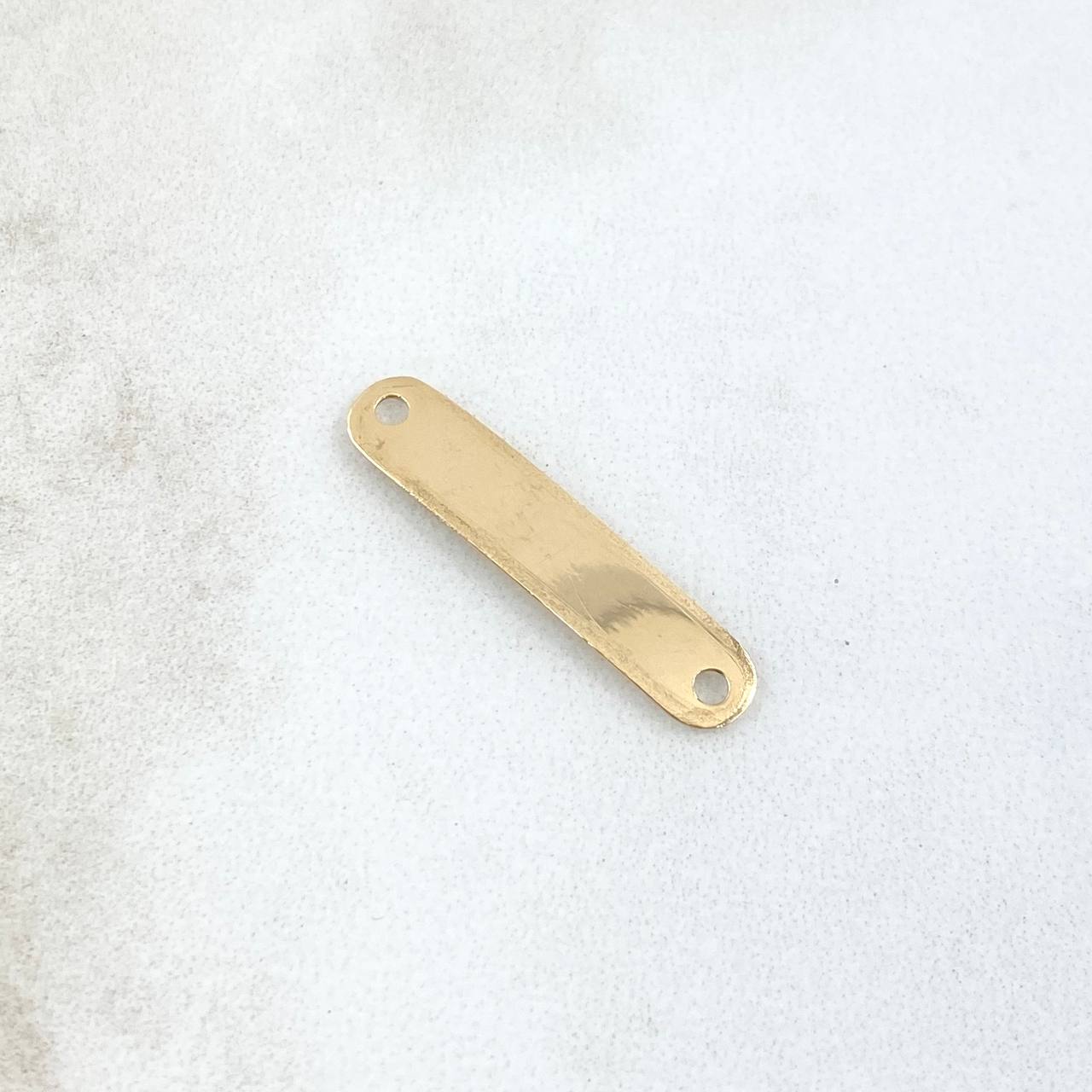 Herraje Placa Rectangular 0.7gr / 2.5cm / Bordes Curvos Oro Amarillo 18K