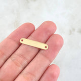 Herraje Placa Rectangular 0.7gr / 2.5cm / Bordes Curvos Oro Amarillo 18K