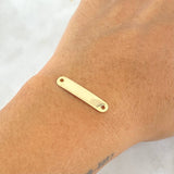 Herraje Placa Rectangular 0.7gr / 2.5cm / Bordes Curvos Oro Amarillo 18K