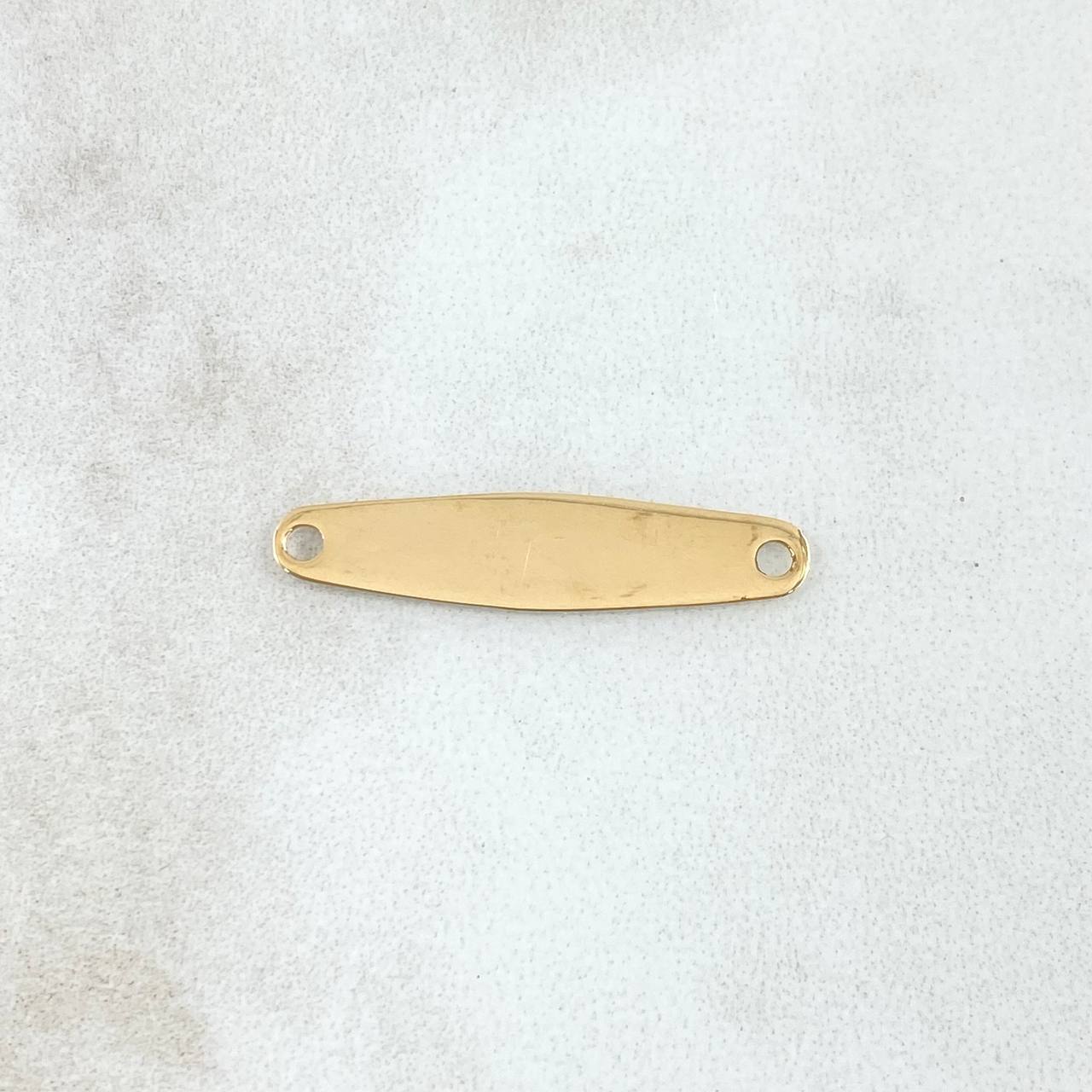 Herraje Placa Rectangular 0.55gr / 2.5cm / Rombica Oro Amarillo 18K