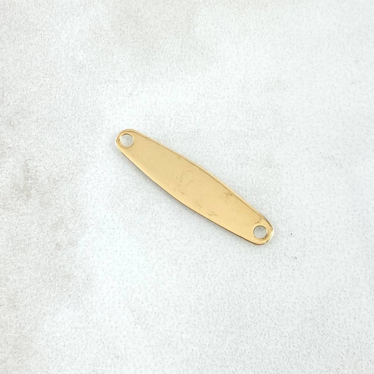 Herraje Placa Rectangular 0.55gr / 2.5cm / Rombica Oro Amarillo 18K