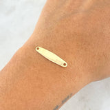 Herraje Placa Rectangular 0.55gr / 2.5cm / Rombica Oro Amarillo 18K