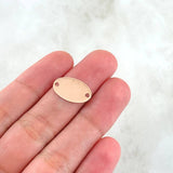 Herraje Placa Ovalada 0.75gr / 1.5cm / Lisa Oro Rosa 18K