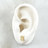 Topos Flor Ortiga 1.15gr / 7.3mm Circones Blancos Oro Amarillo 18K