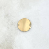 Herraje Placa Circular Curva 1.35gr / 1.7cm / Lisa Oro Amarillo 18K