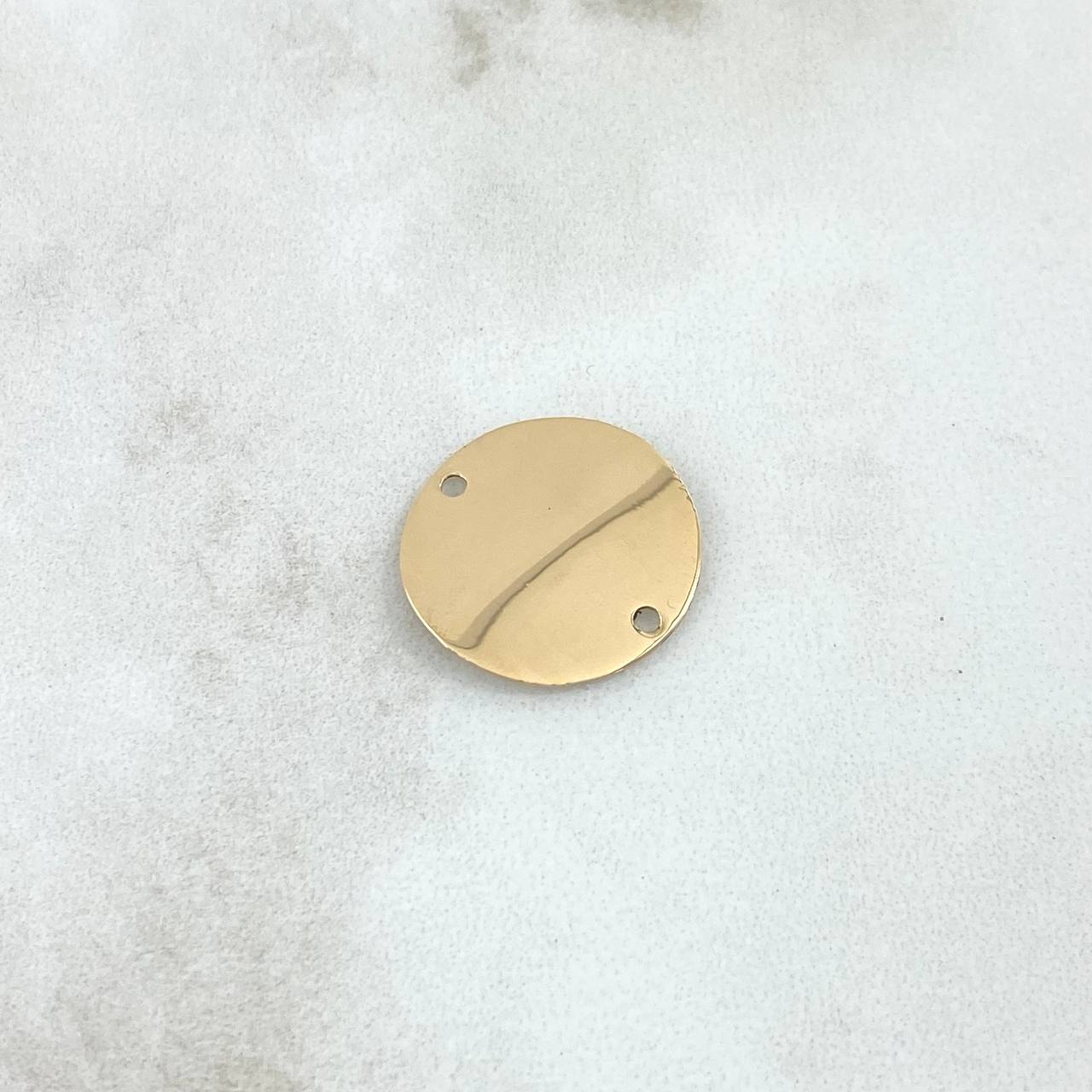 Herraje Placa Circular Curva 1.35gr / 1.7cm / Lisa Oro Amarillo 18K