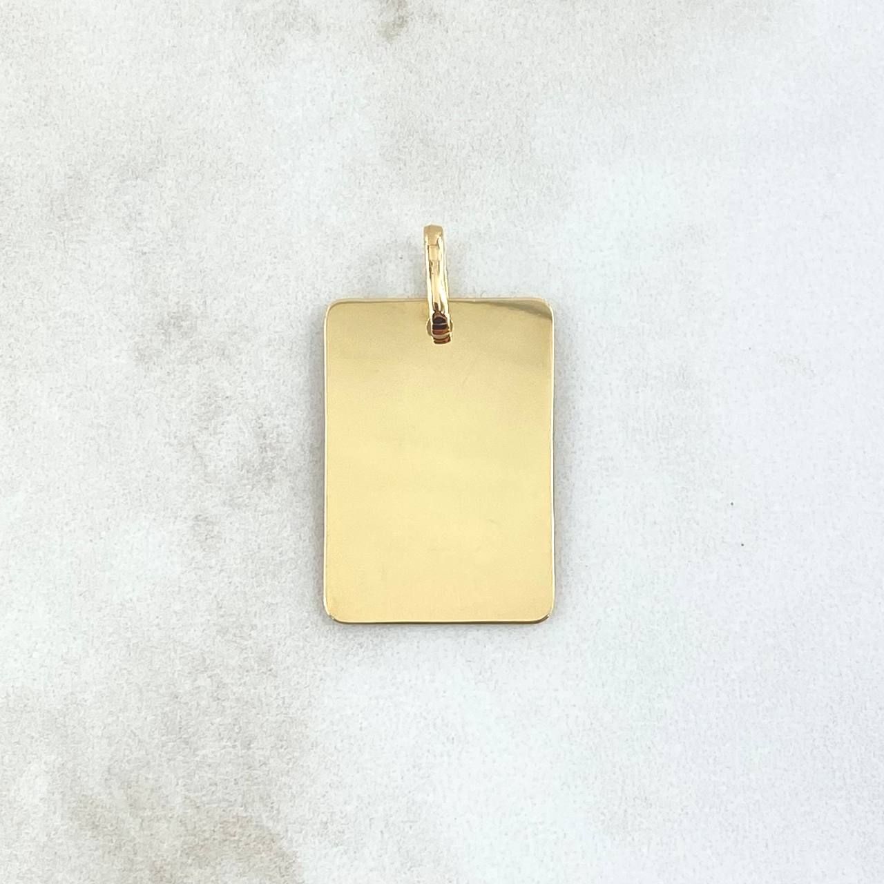 Dije Placa Rectangular 1.75gr / 1.8cm-3cm / Lisa Oro Amarillo 18K