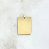 Dije Placa Rectangular 2.1gr / 2cm-3cm / Lisa Oro Amarillo 18K