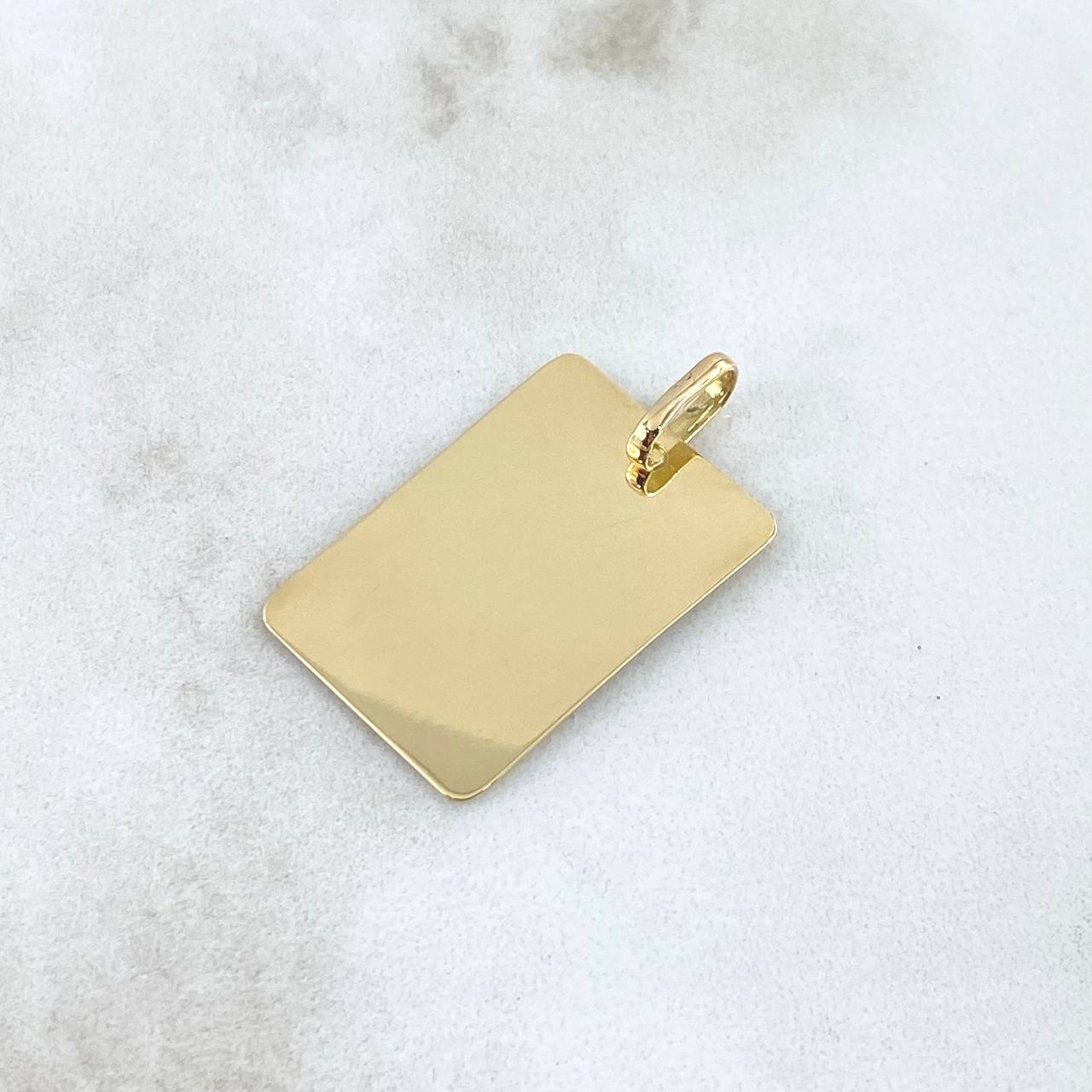 Dije Placa Rectangular 2.1gr / 2cm-3cm / Lisa Oro Amarillo 18K