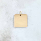 Dije Cuadrada 2.2gr / 2.2cm-2.7cm / Lisa Oro Amarillo 18K