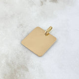 Dije Cuadrada 2.2gr / 2.2cm-2.7cm / Lisa Oro Amarillo 18K