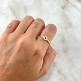 Anillo Flor Nueve Petalos 1.5gr / T8 / Circones Blancos Azul Rey Oro Amarillo 18K