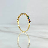 Anillo Churumbela Ondulada 1.15gr / T7 1/4 / Circones Multicolor Oro Amarillo 18K
