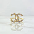 Anillo Olas Cruzadas 2.3gr / T6 / Circones Blancos Oro Amarillo 18K *
