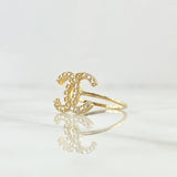 Anillo Olas Cruzadas 2.3gr / T6 / Circones Blancos Oro Amarillo 18K *