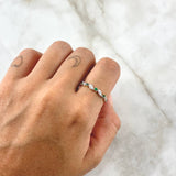 Anillo Lazo Anudado 1.7gr / T7 / Circones Blancos Verdes Oro Amarillo 18K