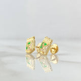 Topos Atletico Nacional 0.9gr / 9mm Resina Blanca Verde Oro Amarillo 18K