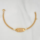 Pulso Bebé Placa Ovalada Divino Niño 2.1 g / 13.5 cm / 3 mm Oro Amarillo 18K