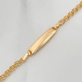 Pulso Bebé Placa Rectangular 2 g / 13.5 cm / 3 mm Oro Amarillo 18K