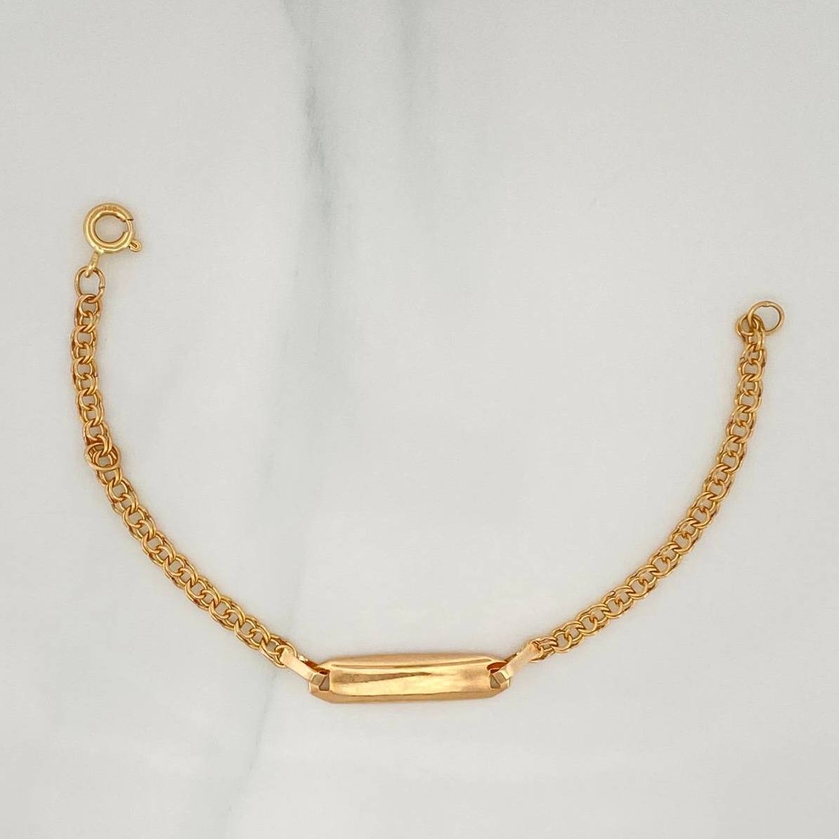 Pulso Bebé Placa Rectangular 2 g / 13.5 cm / 3 mm Oro Amarillo 18K