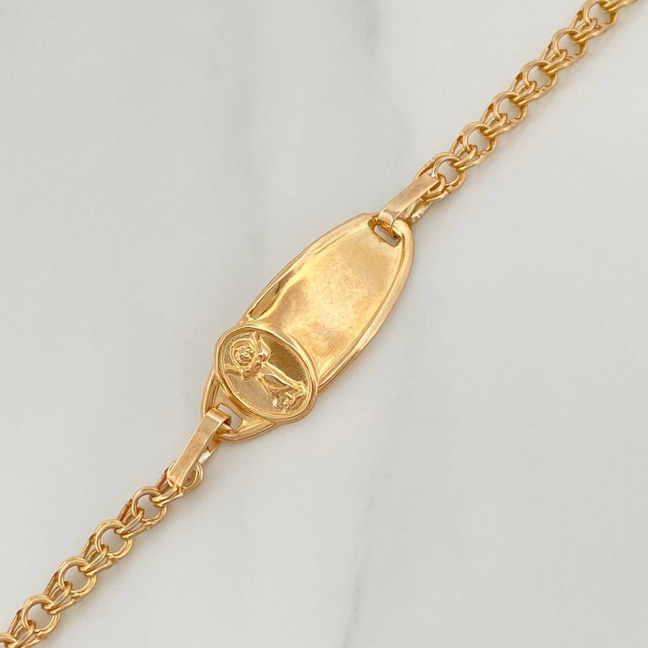 Pulso Bebé Placa Ovalada Divino Niño 2.1 g / 13.5 cm / 3 mm Oro Amarillo 18K
