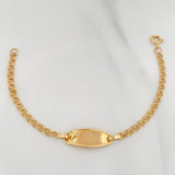 Pulso Bebé Roll-On Placa Ovalada Pie 2.3 g / 15 cm-12.5 / 2.8 mm Oro Amarillo 18K