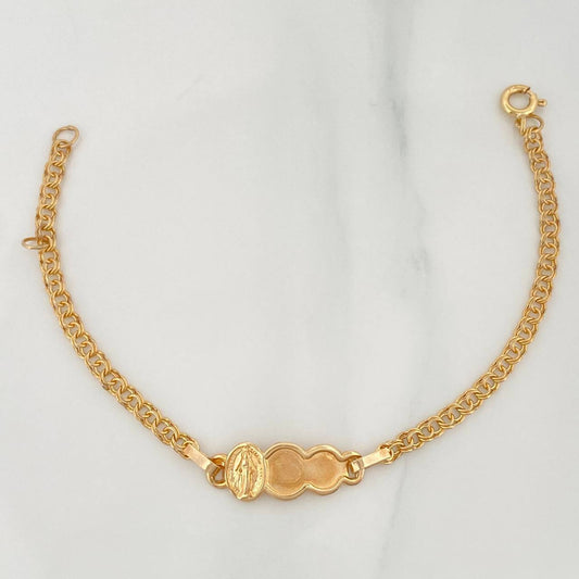 Pulso Bebé Placa Nube Virgen Guadalupe 2.3 g / 15 cm / 3 mm Oro Amarillo 18K