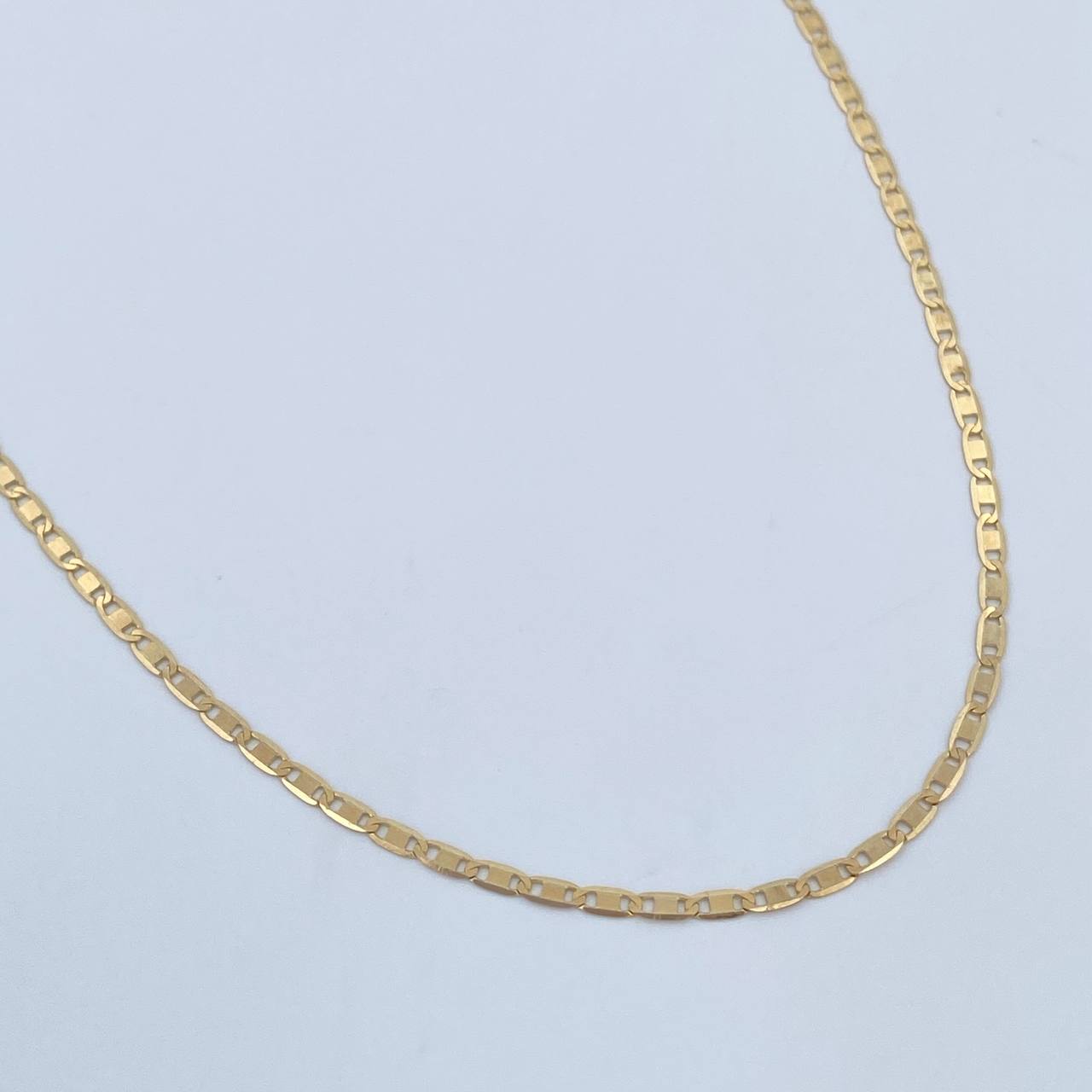 Cadena Escalera Plana 2.55gr / 60cm / 1.4mm Oro Amarillo +3 18K $