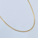 Cadena Escalera Plana 2.55gr / 60cm / 1.4mm Oro Amarillo +3 18K $