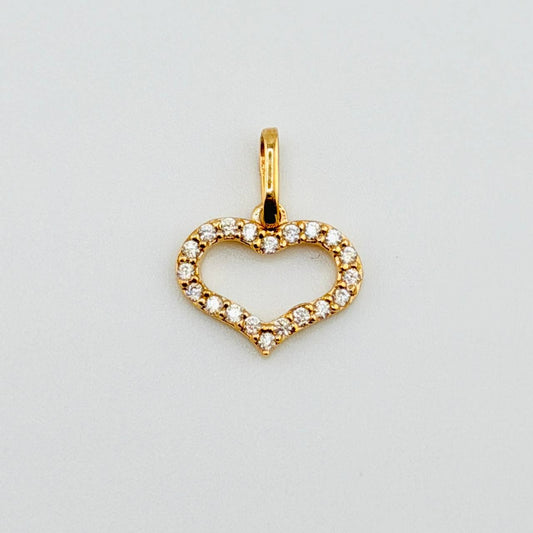 Dije Silueta Corazón Tupido 0.75gr / 1.5cm / Oro Amarillo 18K ©