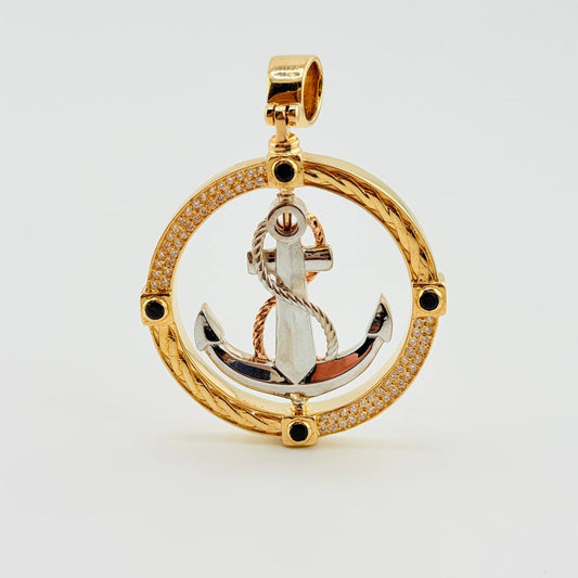 Dije Ancla Movil 15.65gr / 5cm / Tres Oros 18K ©