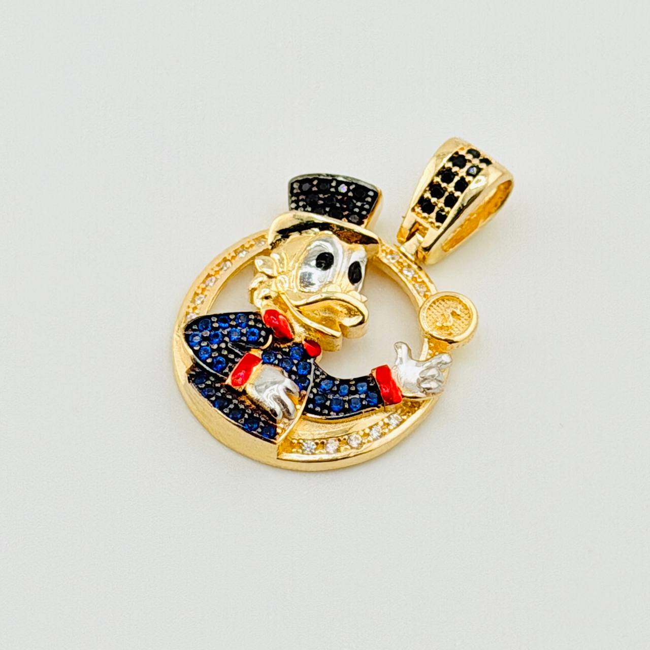 Dije Pato Inspirado 5.1gr / 2.8cm / Dos Oros Amarillo Blanco 18K ©