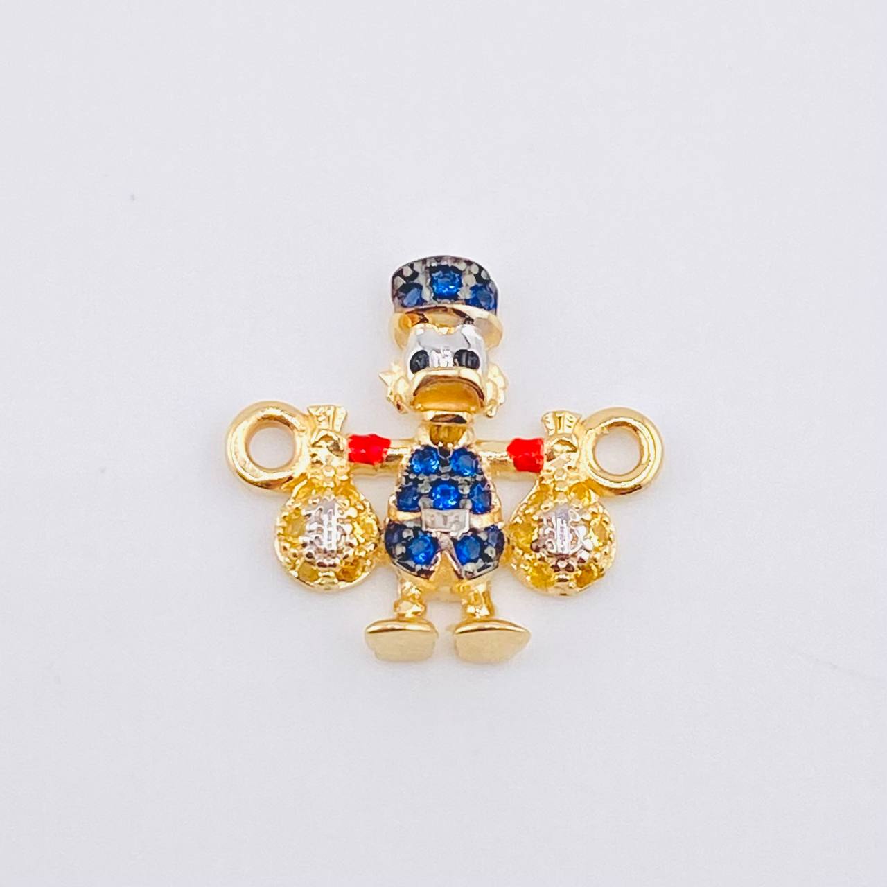 Herraje Pato Bolsa Dinero 1.5gr / 1.6cm / Dos Oros Amarillo Blanco 18K