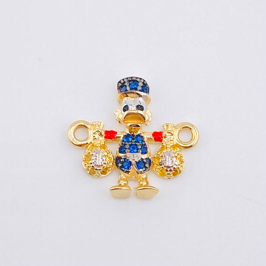 Herraje Pato Bolsa Dinero 1.5gr / 1.6cm / Dos Oros Amarillo Blanco 18K