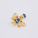 Herraje Pato Bolsa Dinero 1.45gr / 1.6cm / Dos Oros Amarillo Blanco 18K