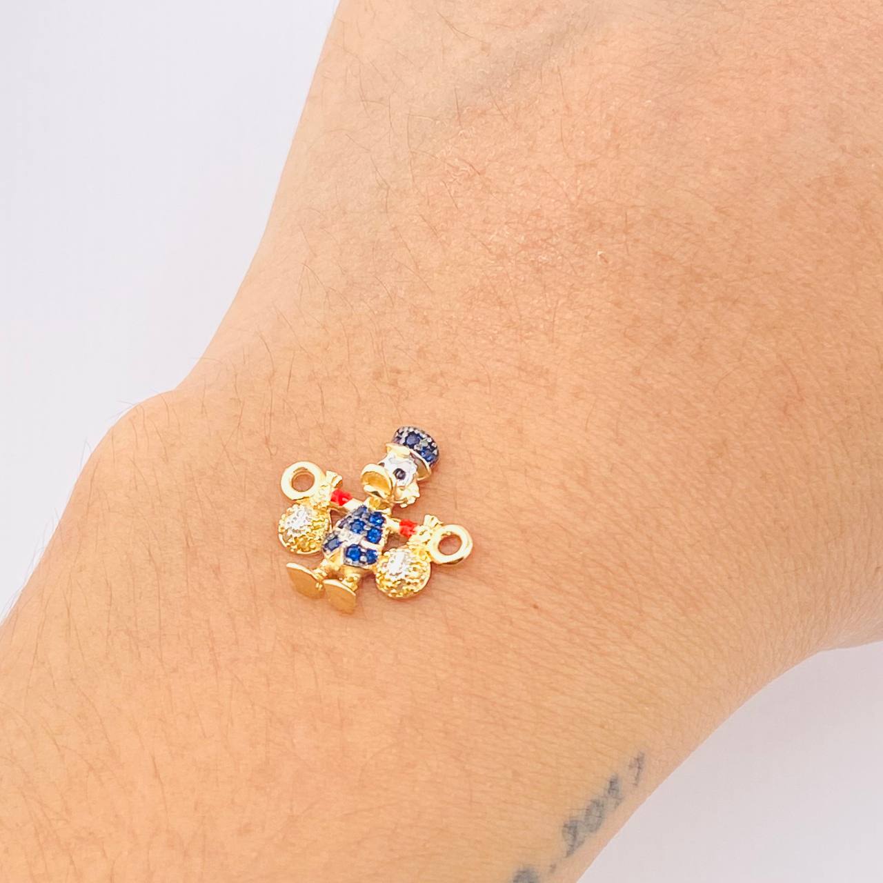 Herraje Pato Bolsa Dinero 1.5gr / 1.6cm / Dos Oros Amarillo Blanco 18K