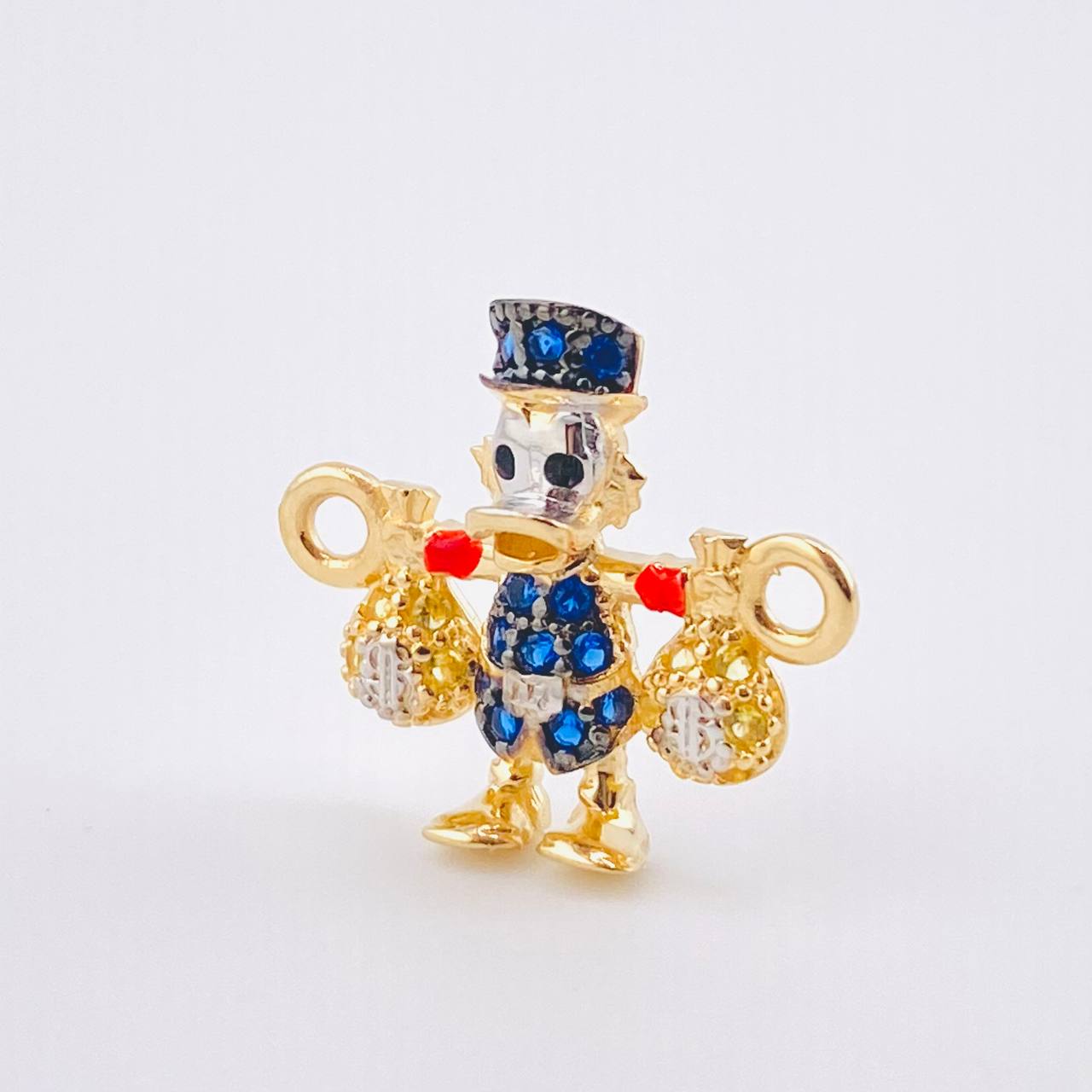 Herraje Pato Bolsa Dinero 1.5gr / 1.6cm / Dos Oros Amarillo Blanco 18K