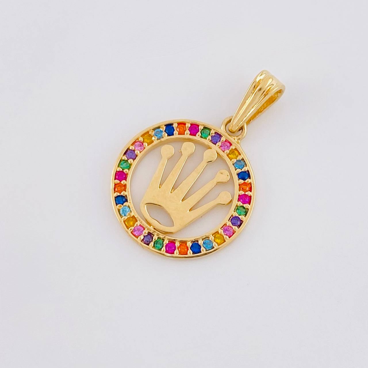 Dije Circulo Corona 1.45g / 2.2cm Oro Amarillo 18K