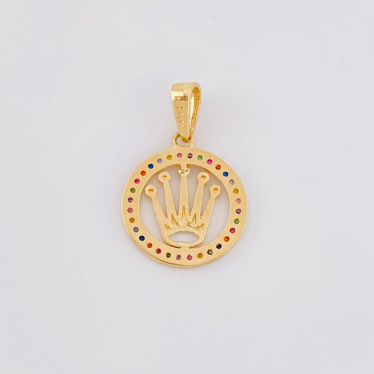 Dije Circulo Corona 1.45g / 2.2cm Oro Amarillo 18K