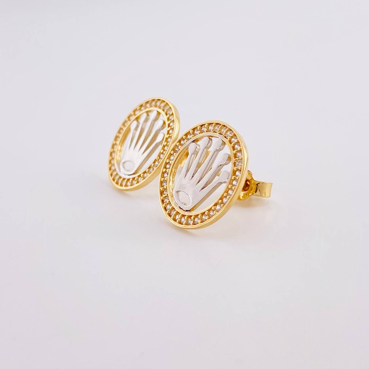 Topos Circulo Corona 2.95g / 14mm Dos Oros Amarillo Blanco 18K