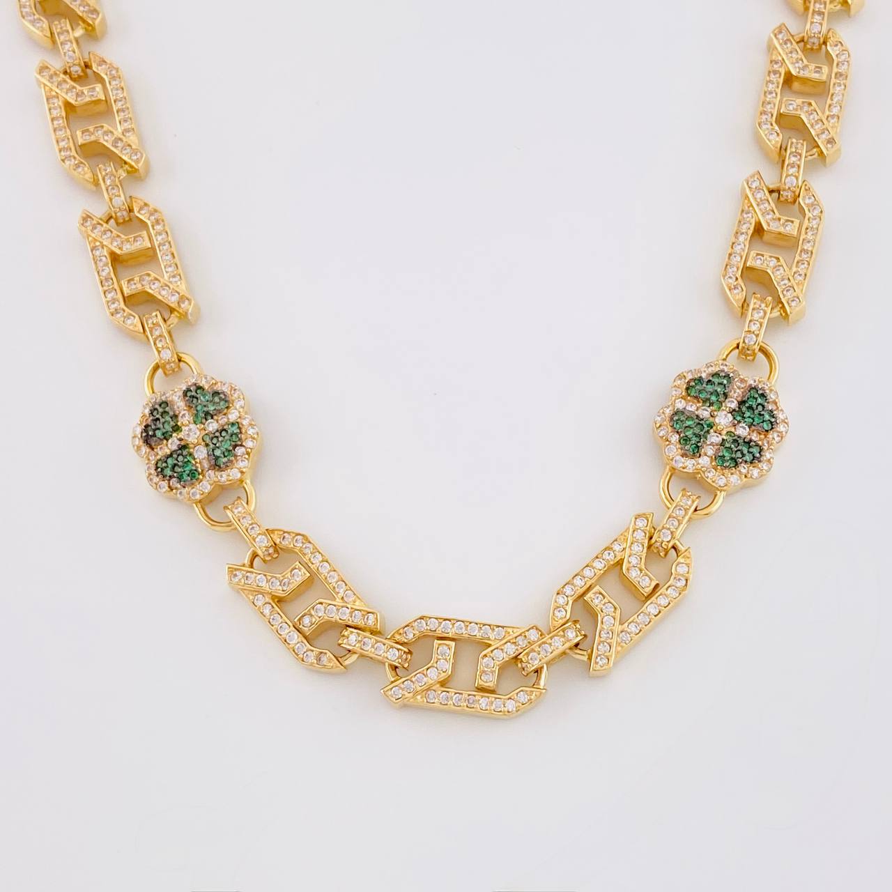 Cadena Rustica Trébol 59.7g / 60cm / 8mm Oro Amarillo 18K