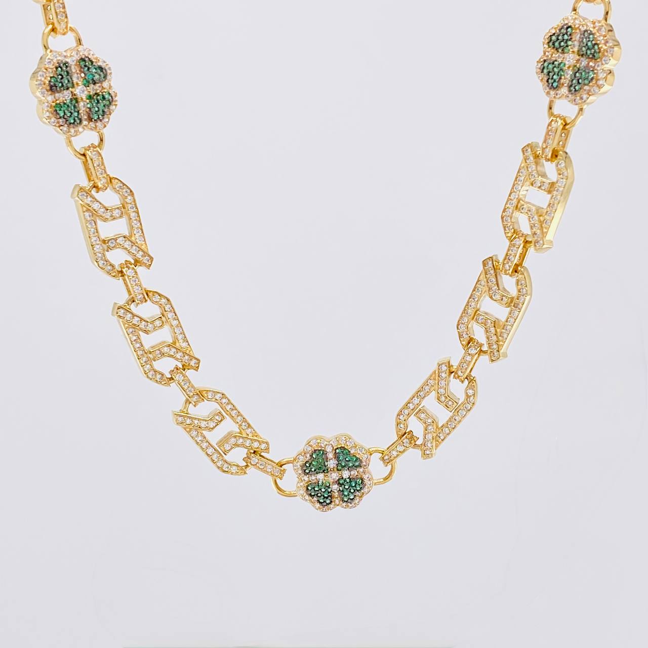 Cadena Rustica Trébol 59.7g / 60cm / 8mm Oro Amarillo 18K