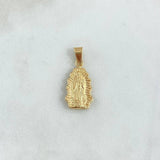 Dije Virgen Guadalupe Silueta 1.3gr / 3cm / Lisa - Cargador Bordeado Oro Amarillo 18K ©