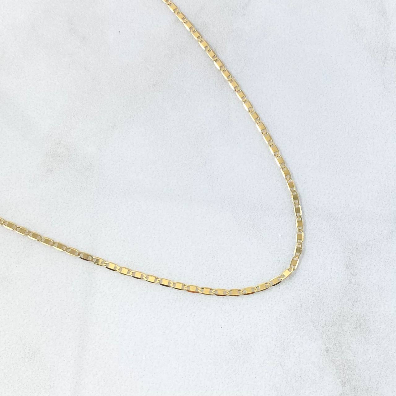 Cadena Plana 1.5gr / 45cm / 1.2mm Lisa Oro Amarillo +3