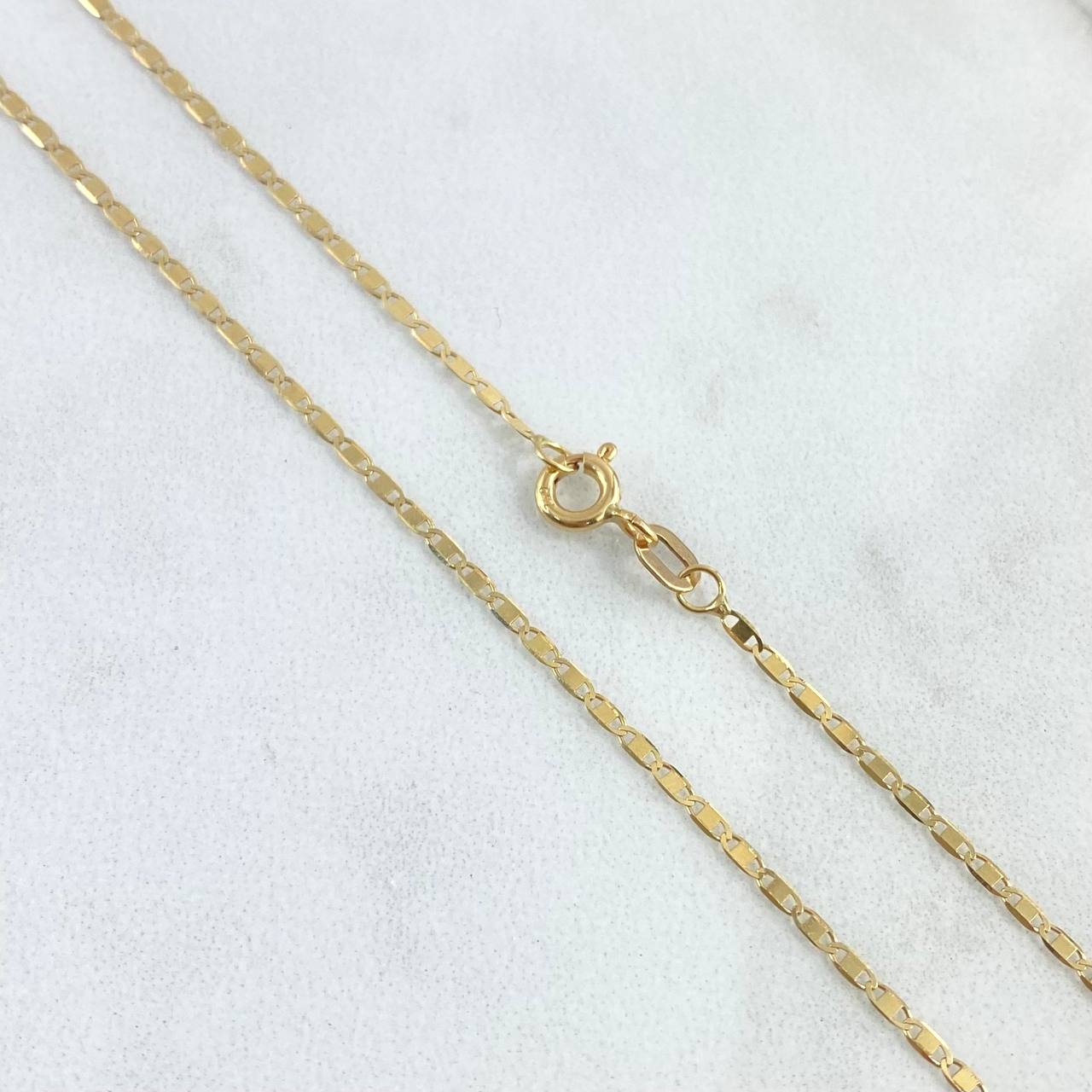 Cadena Plana 1.5gr / 45cm / 1.2mm Lisa Oro Amarillo +3