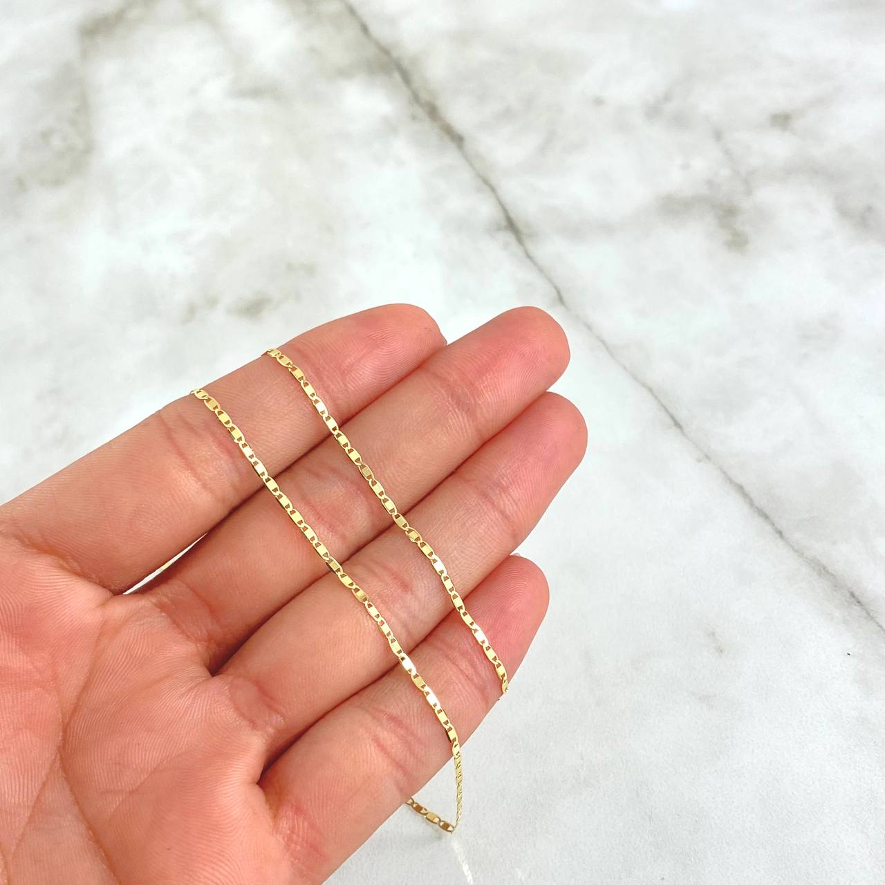 Cadena Plana 1.5gr / 45cm / 1.2mm Lisa Oro Amarillo +3