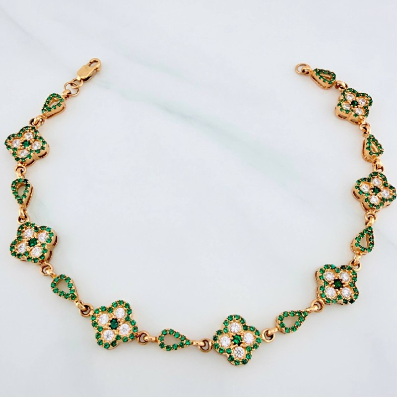 Pulso Trebol Gota 11.3 g / 20.2 cm / 9.4 mm Oro Amarillo 18K