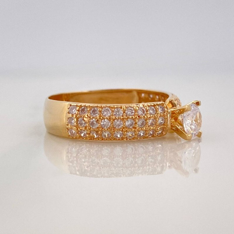 Anillo Solitario Churumbela 3.05 g / T6 1/2 Oro Amarillo 18K
