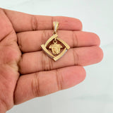 Dije Medusa 4.15 g / 3 cm Dos Oros Amarillo Blanco 18K