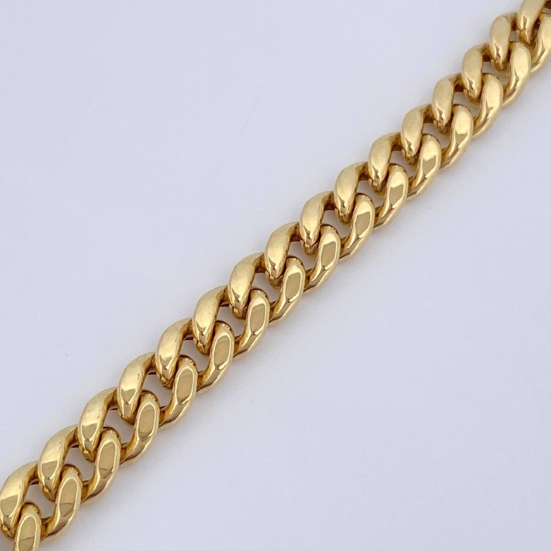 Tobillera Cubana 6.5gr / 23.2cm / Oro Amarillo +1 14K Italy &